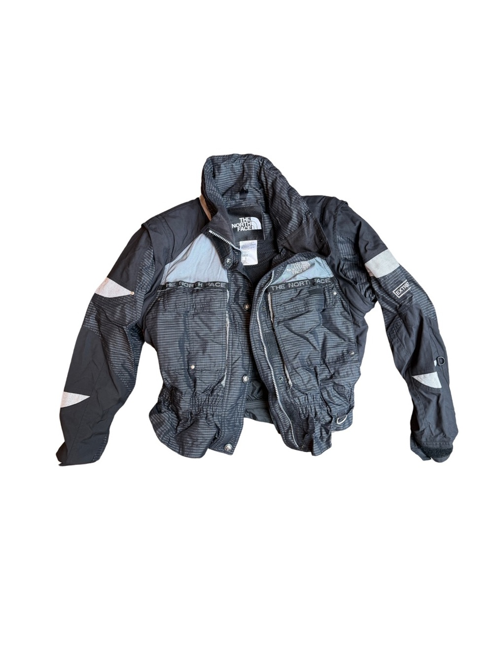 Vintage The North Face Black and Grey Reflective Detail Jacket